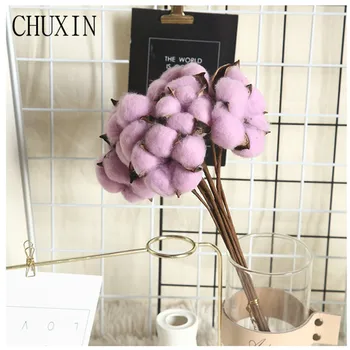 

Natural dry cotton flower simulation bouquet Home living room decor DIY garland material Wedding scene layout Christmas gift