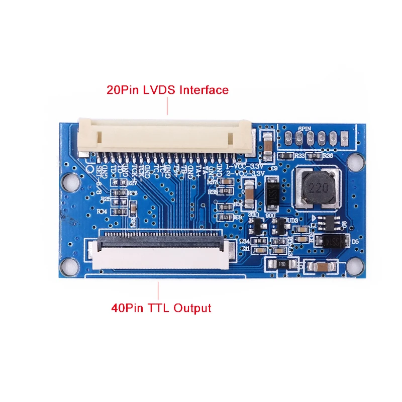 LVDS 1ch 8 бит S8 DF14-20 Pin поворот на 40Pin ttl сигнал ЖК-дисплей T-con плата преобразователя для 7-10,1 дюймов 1024x768 ЖК-панель