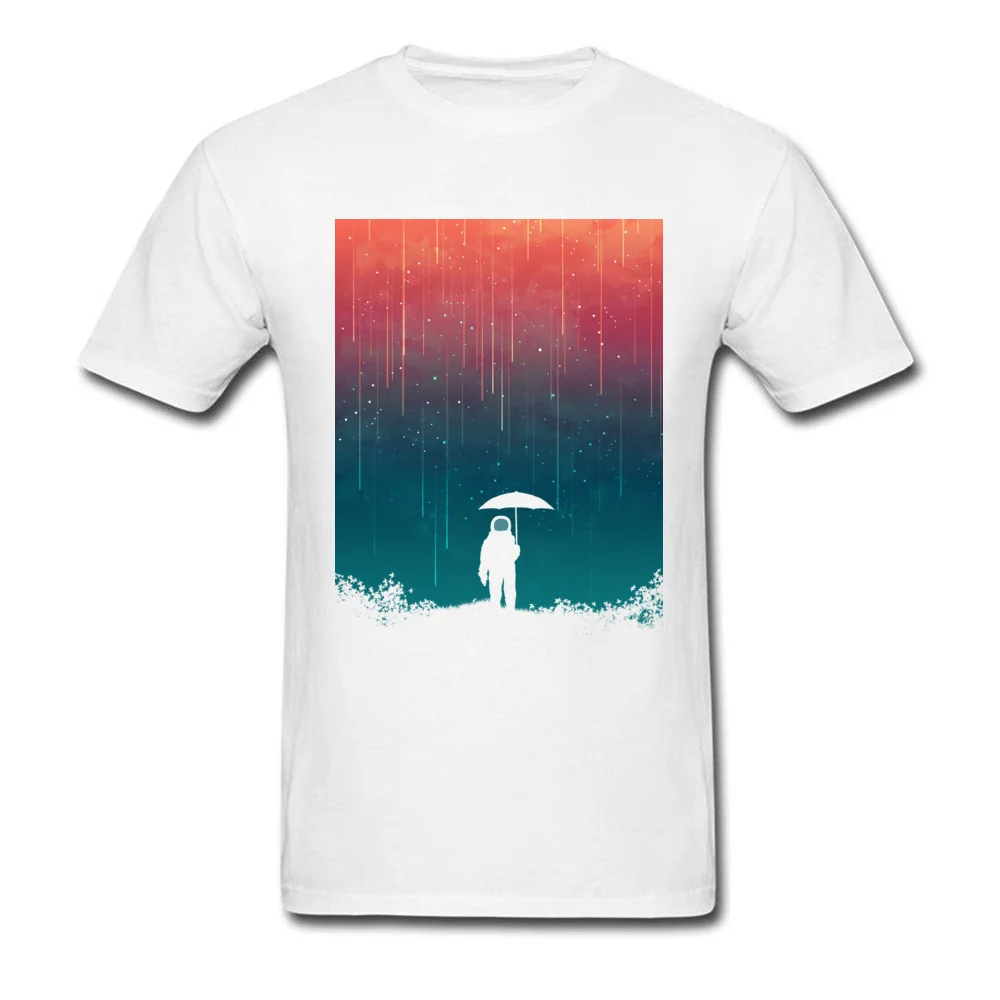 Cosmic downpour Round Neck Tshirts Labor Day Tops & Tees Short Sleeve Fashion Pure Cotton Casual Tee Shirt Design Man Cosmic downpour white