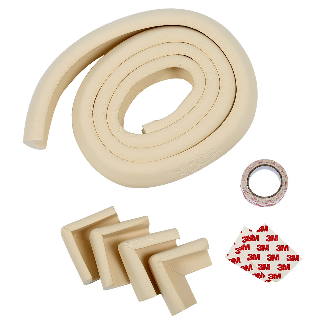 

2m Protective Edges + 4 X Protective Corner Rubber table furniture shockproof Safety for Baby Child
