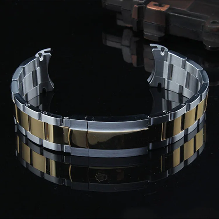 20mm Hot Sell New Man Woman Silver Gold Polished Shine Brushed Solid Stainless Steel Curved End