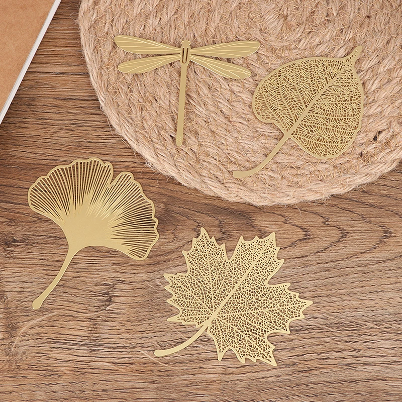 Креативный ретро золотой полый Sycamore листья дизайн металлическая Закладка для книг школьников винтажные закладки красивые подарки