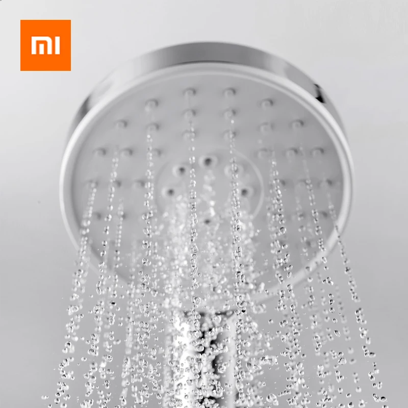 

Xiaomi 3 Modes ABS PPE Bathroom Shower Head 53 Holes Big Panel Round Chrome Rain Head Filter Spray High Pressure Water Saver