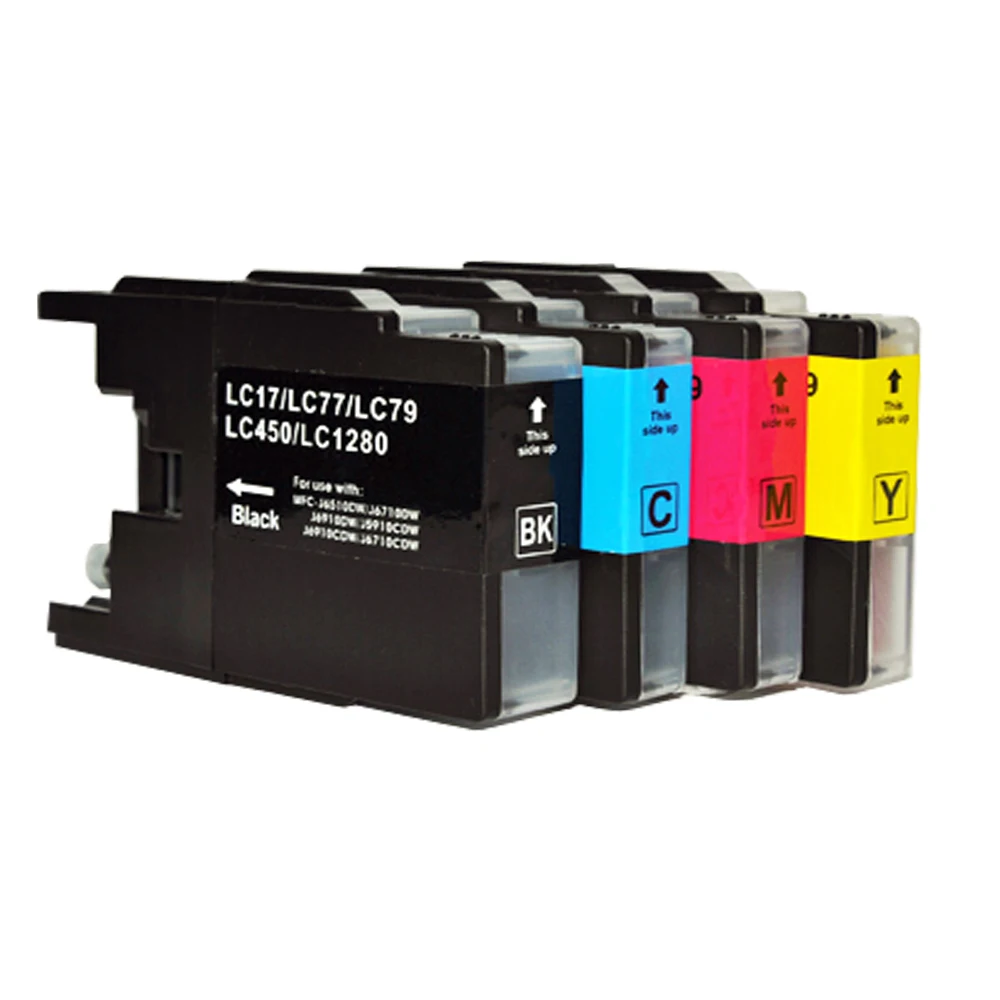 

4 LC1240 LC1280 LC73 LC75 LC77 LC79 LC12 LC17 LC400 LC450 compatible inkjet cartridge for Brother DCP-J940N J725DW J925DW J525W