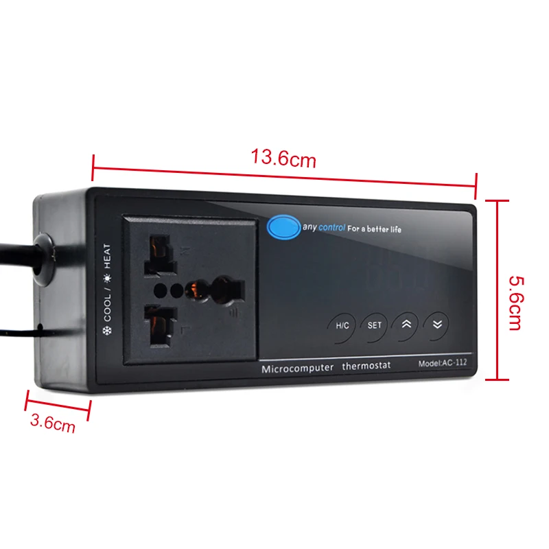

Digital LED Temperature Controller Thermostat for Aquarium Reptile AC-112 E2S