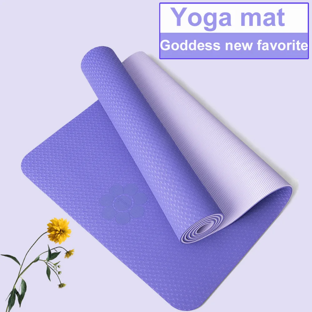 

No-slip Yoga Mat Yoga Mats With Free Bag Strap For Fitness Pilates Gym Environmental Tasteless TPE Sport Pads 183*61*6mm/8mm