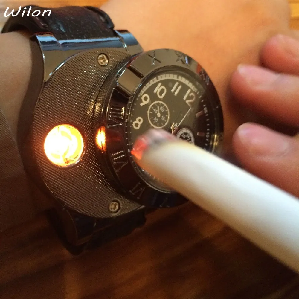 Prix pour Briquet Montre Hommes Militaire de USB De Charge F665 Chaude sport Casual Quartz Montres avec Coupe-Vent Sans Flamme Allume-cigare Prix pour Briquet Montre Hommes Militaire de USB De Charge F665 Chaude sport Casual Quartz Montres avec Coupe-Vent Sans Flamme Allume-cigare
