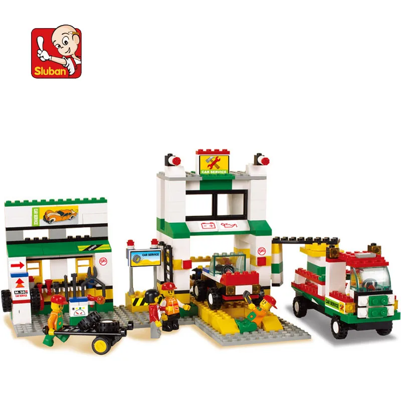 

model building kits compatible with lego city gas station 1082 3D blocks Educational model & building toys hobbies for children