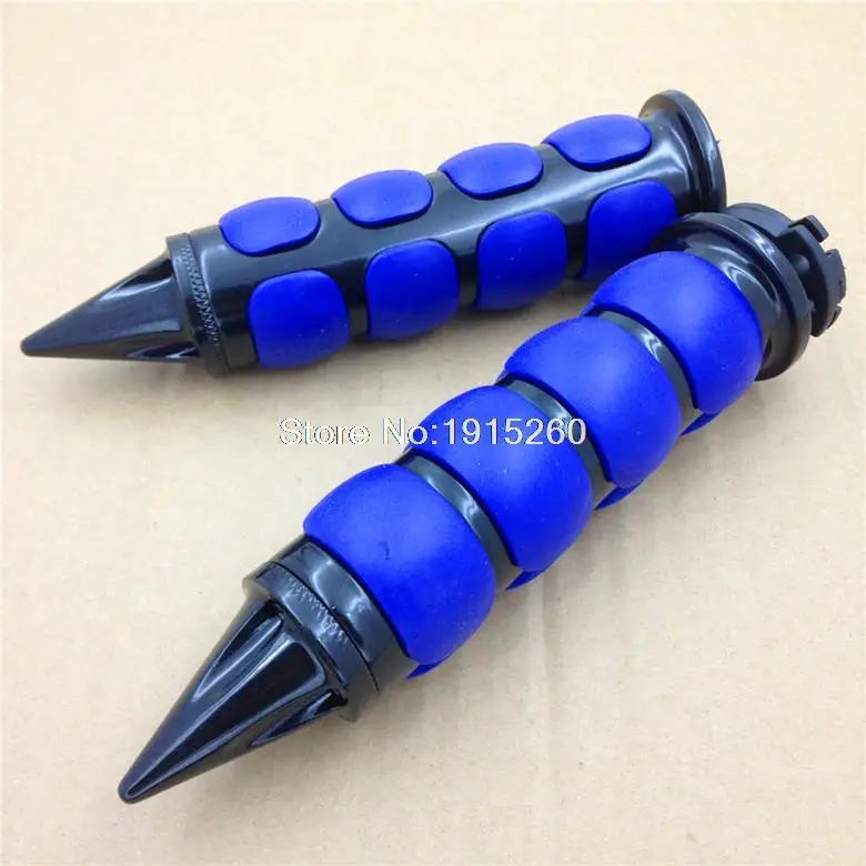 For Harley Sportster Dyna Softail VRod Chopper Motorcycle Grips 1" Red/Blue Motocross Bobber