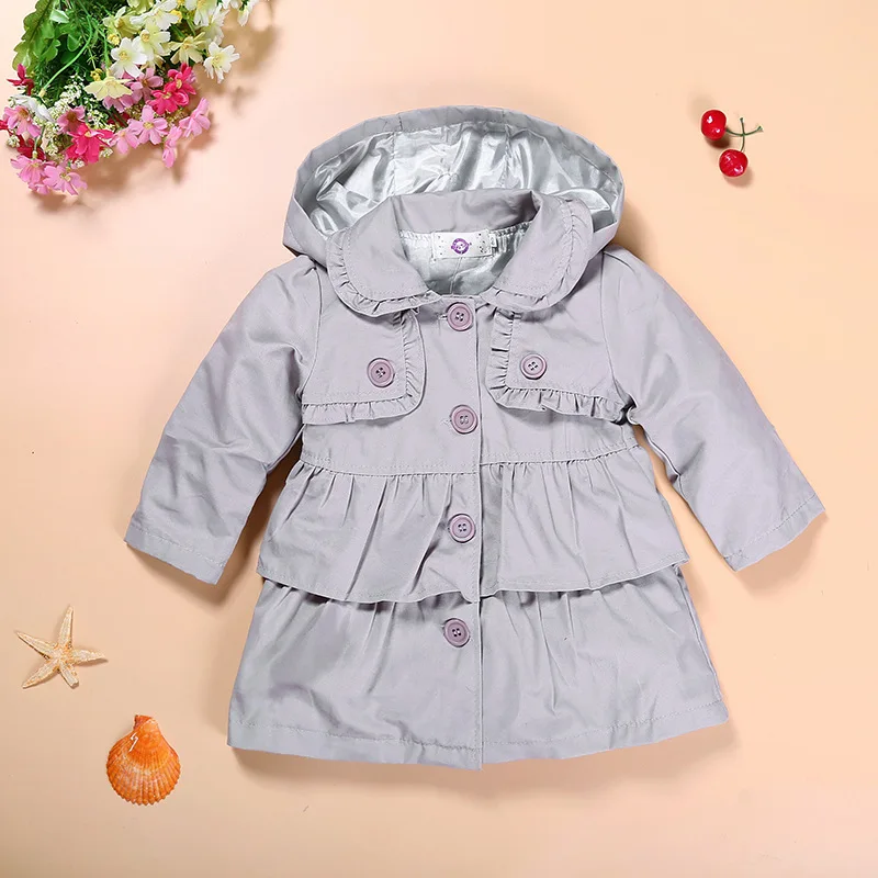 Осенне-зимний плащ для маленьких девочек; От 1 до 5 лет куртка с капюшоном для маленьких мальчиков и девочек; детская верхняя одежда; одежда