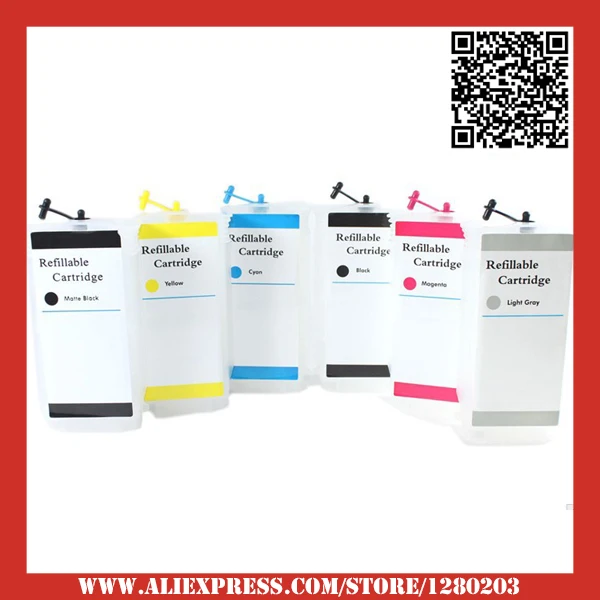 

8 Color Empty Refillable ink cartridges For hp 70 Z2100 3100 B9183 Z5200 wide format printer with chips