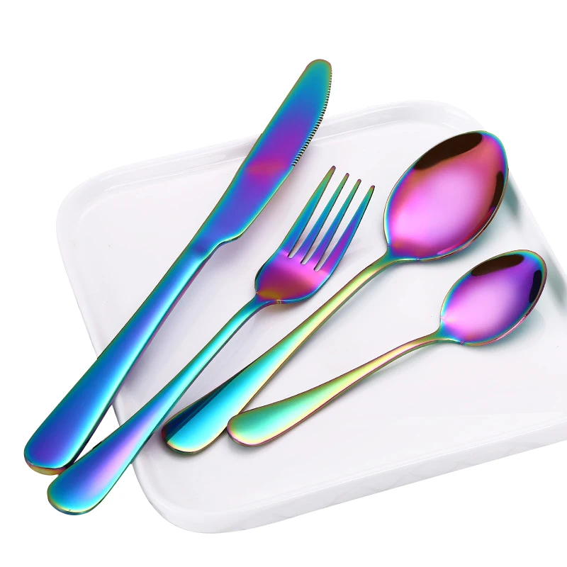 Rainbow flatware set  (4)