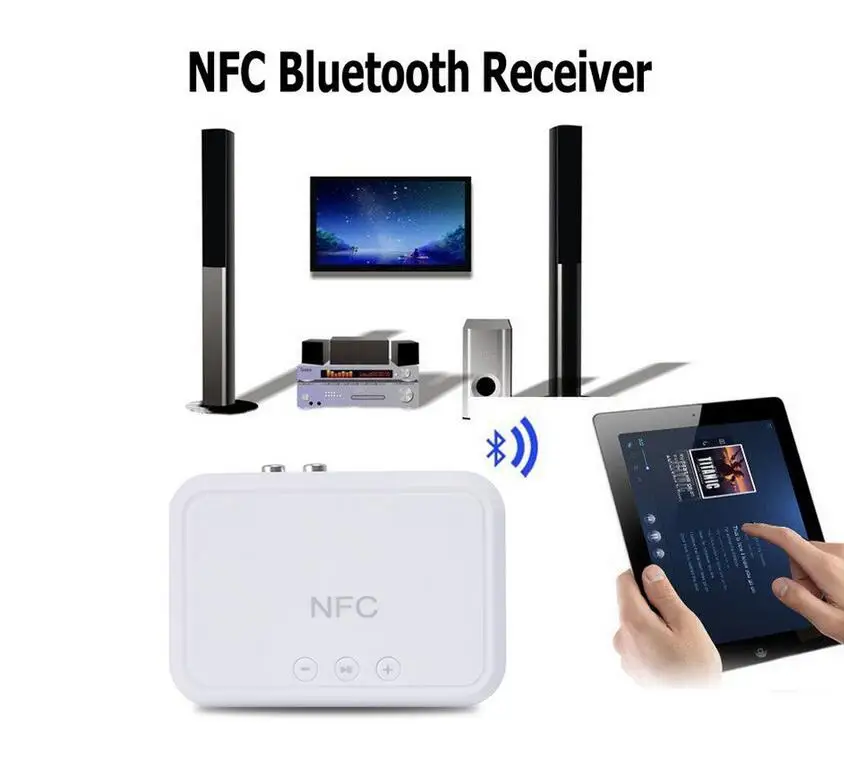 VIKEFON Bluetooth приемник NFC/USB диск музыка чтение стерео беспроводной адаптер 3,5 мм AUX/RCA Автомобильный Динамик Bluetooth аудио приемник