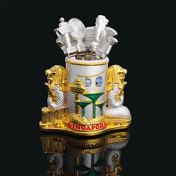 

New Singapore assembled Gold-Silver two colors Lion head small fork with a small fork silver barrel accessory