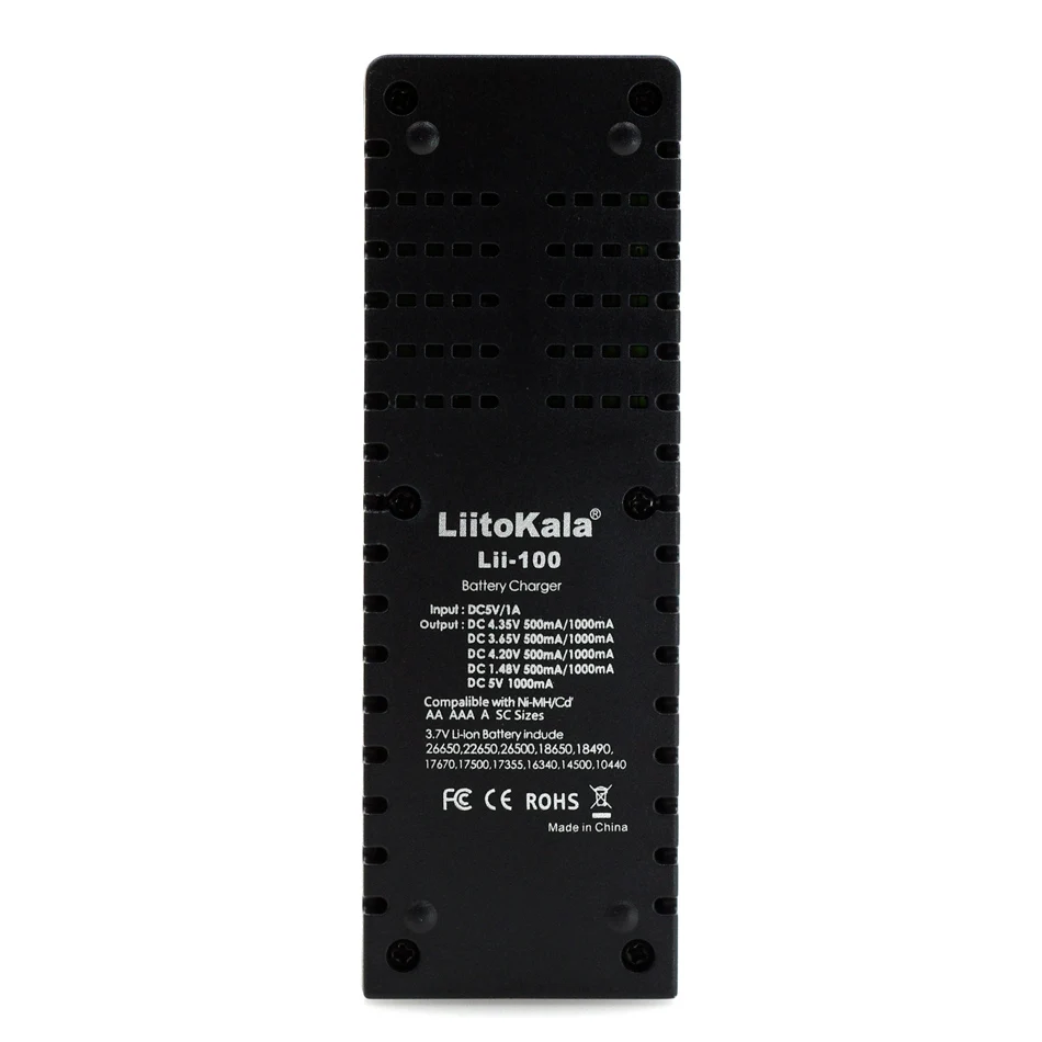 Liitokala Lii-100 зарядное устройство, зарядки 18650 1,2 В 3,7 В 3,2 В 3,85 В AA 26650 18500 18350 16340 NiMH литиевая батарея + 5 В 2A