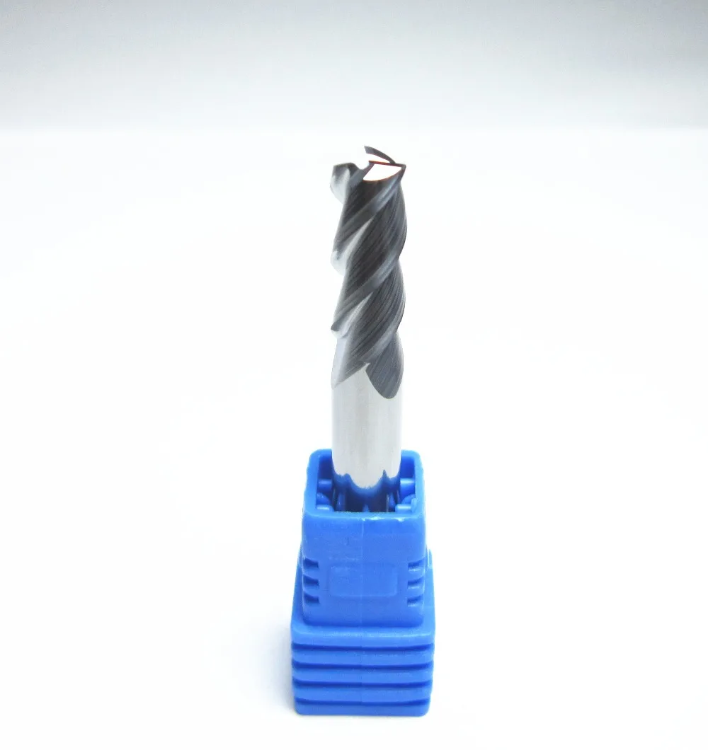 Freeshipping for aluminum 6mm L=50mm HRC45 three 3 flutes 6*6*50mm solid carbide end mills uncaoted CNC machine milling cutter