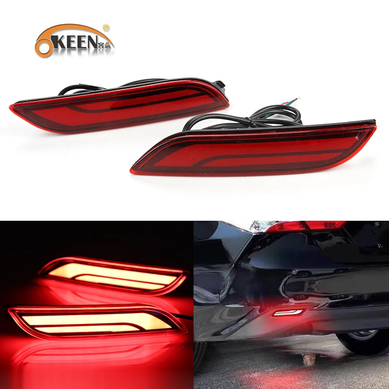 

2PCS LED Rear Bumper Fog Lamp For Toyota Camry 2018 2019 Car LED Bumper Light Brake Light Turn Signal Indicator Reflector