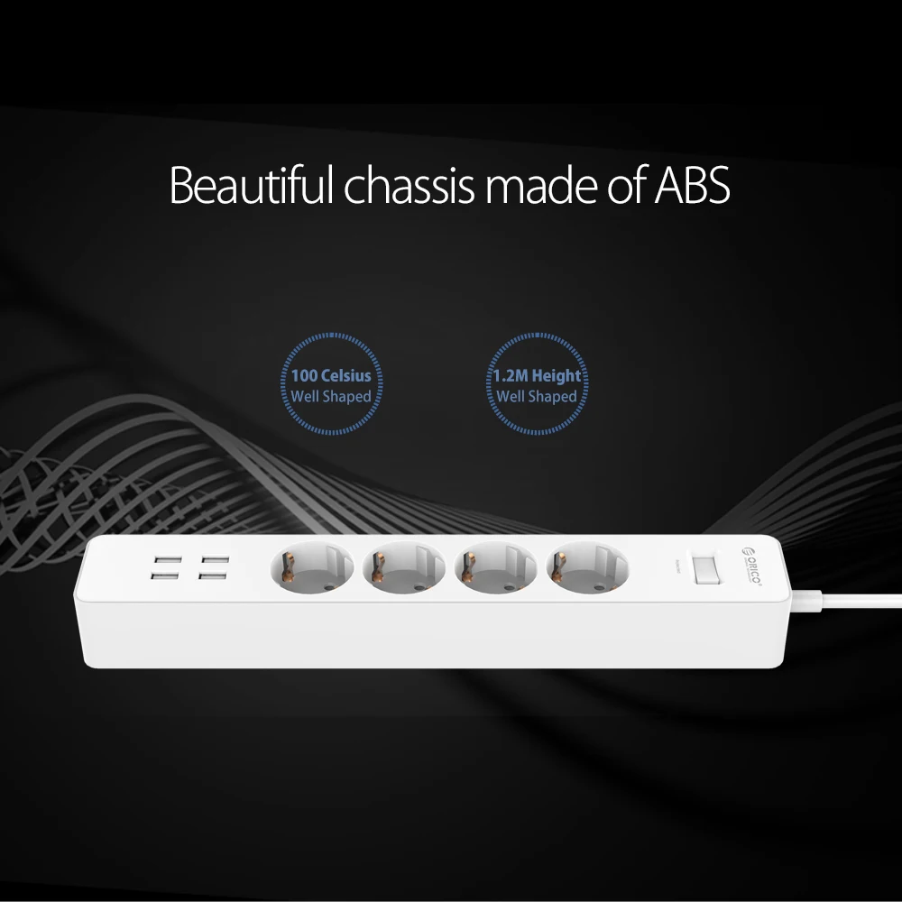 Kopen ORICO USB Power Strip Home Office EU UK Surge Protector Multi Outlet 4 AC Plug розетка с usb тройник розетка Netwerk Filter Plug