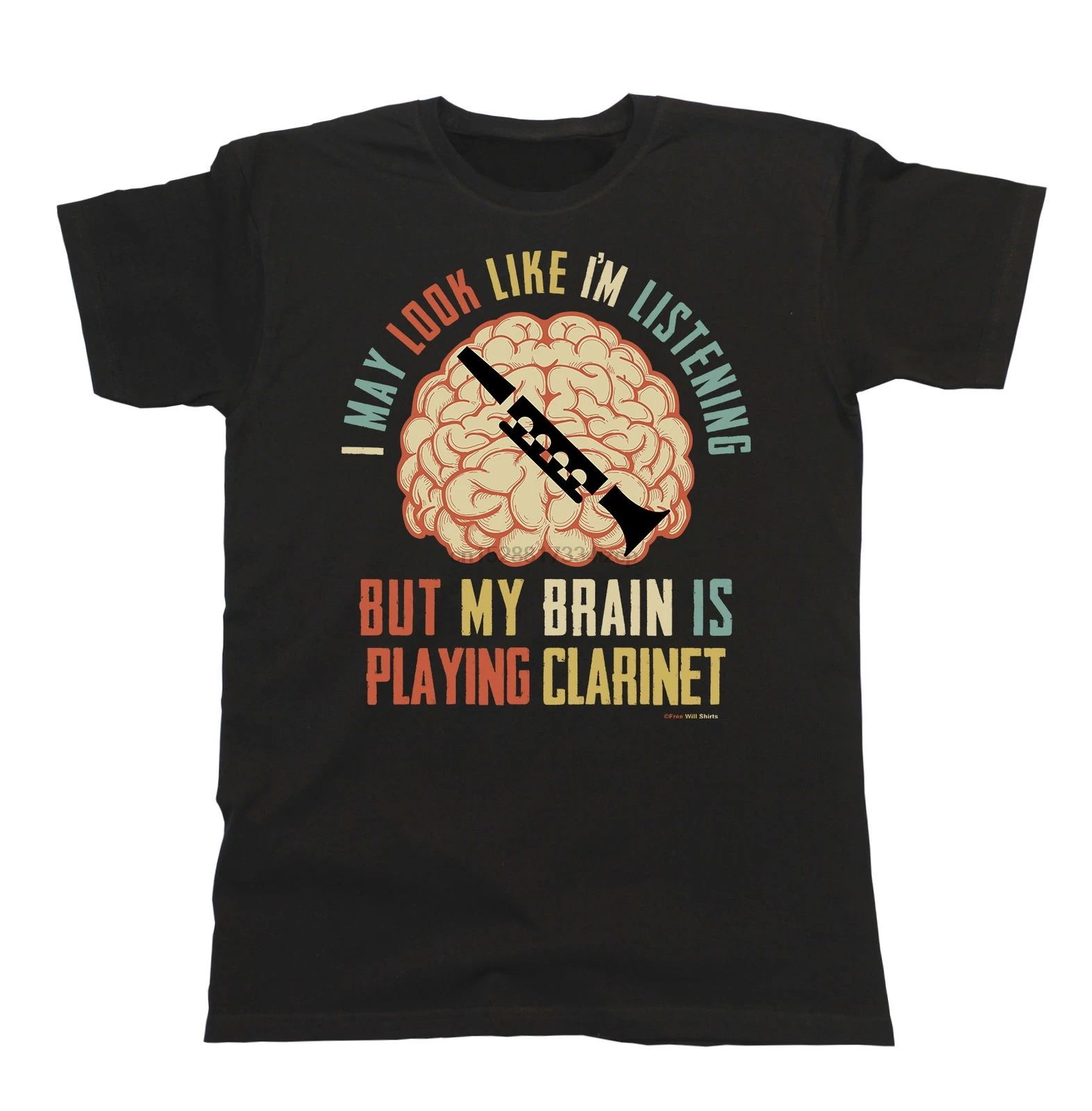 

2019 Fashion Summer Style Mens Ladies Unisex T-Shirt My Brain Is Playing CLARINET Music Instrument Tee shirt