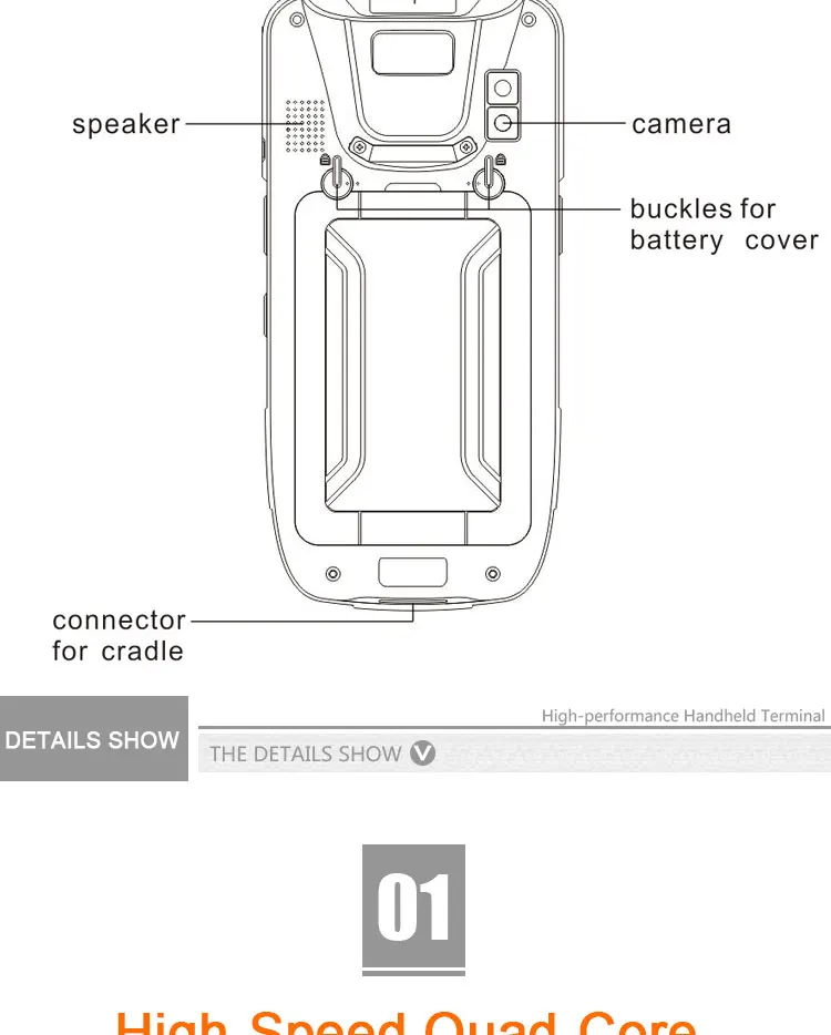 Scanner de Código de Barras Terminal de Dados Caribe Android Portátil Estilo Smartphone Pl-40l 2d Pda 16 barras pda android terminal de dados portátil estilo smartphone