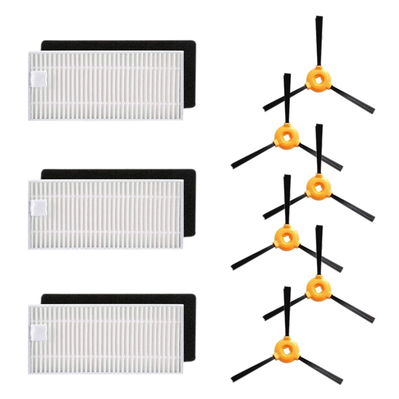 Горячая Распродажа комплект для замены-3 комплекта фильтров (3 шт. высокоэффективные фильтры + 3 шт. поролоновые фильтры), 6 шт. боковые щетки