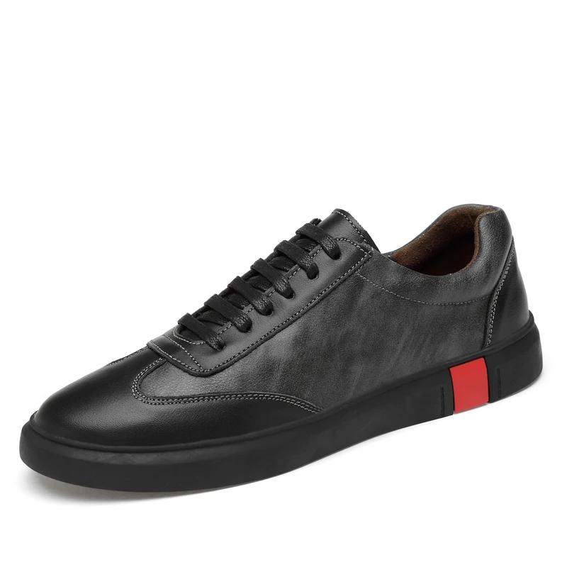 ONLYMONKEY/мужская кожаная прогулочная обувь высокого качества на шнуровке, мужские кроссовки, непромокаемая спортивная обувь для мужчин, большие размеры 36-46 - Цвет: black