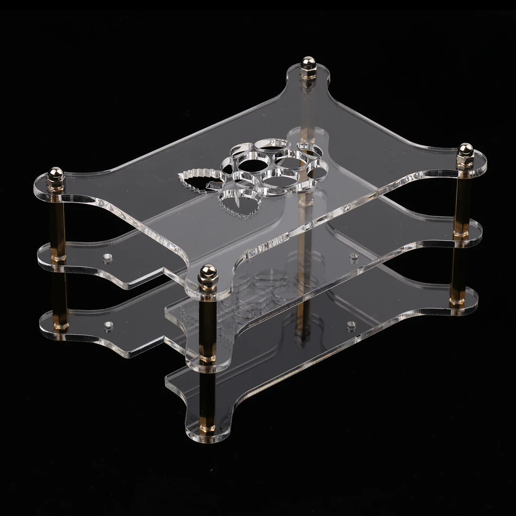 4Pack Acrylic Case Stack Enclosure Stackable Dog Bone Shape for Raspberry pi