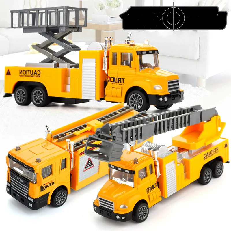 

High quality alloy pull back engineering vehicle fire rescue vehicle model with light music boy children's toys Birthday gift