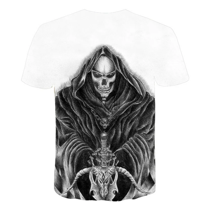 Skull T Shirt Men Black Tshirt Funny Punk Rock Clothes Military 3d Print T-shirt Hip Hop Mens Clothing Summer Streetwear