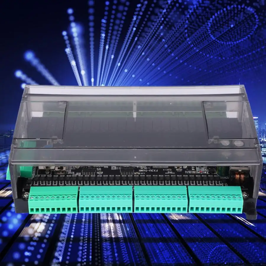

DC 24V FX3U-56MR PLC Industrial Control Board Anti-Interference 32 Point Input 24 Relay Output Programmable Logic Controller