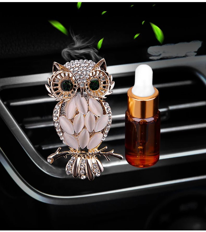 Purificador de ar com Cristal de Diamante Premium para Carro Clipe para Mulheres e Meninas Moderno Coruja Pássaro Acessórios Decorativos Fino 7 moderno, premium, para carro, coruja, pássaro, acessórios