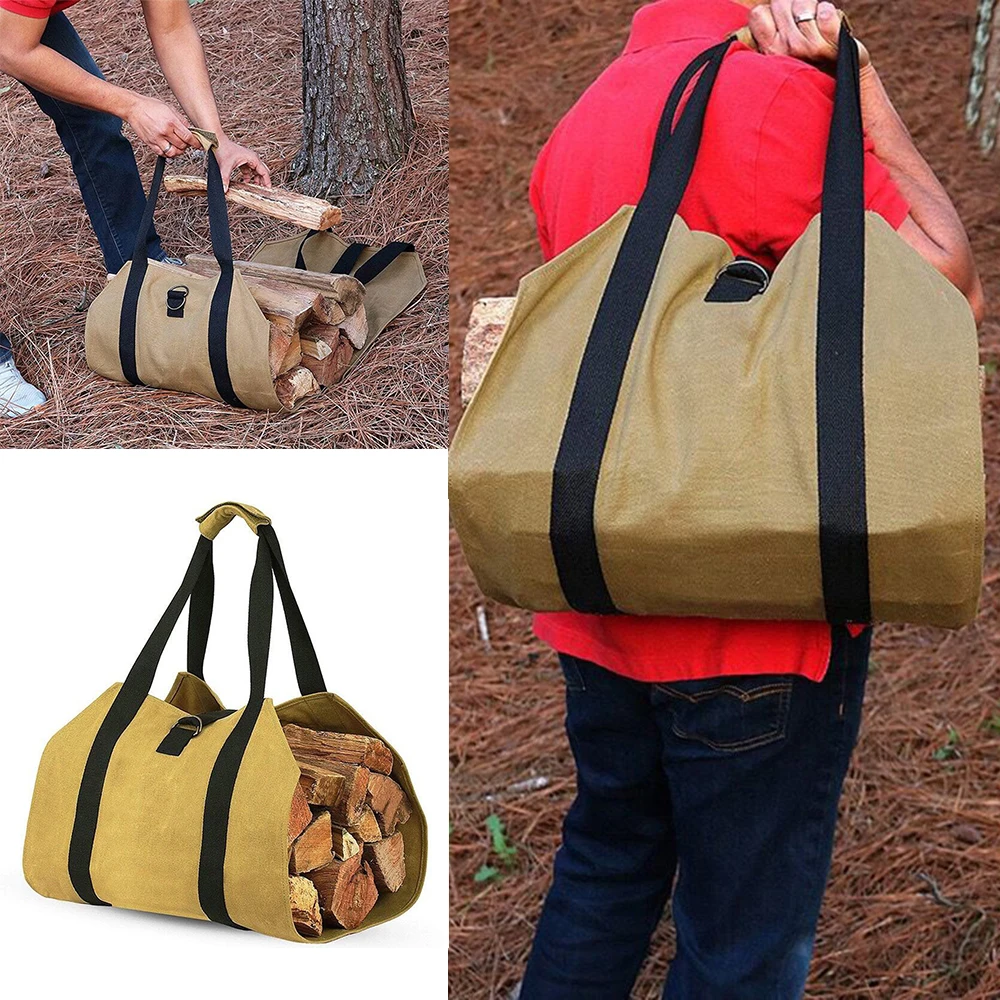 Buy New Portable Canvas Firewood Carrier Bags Outdoor