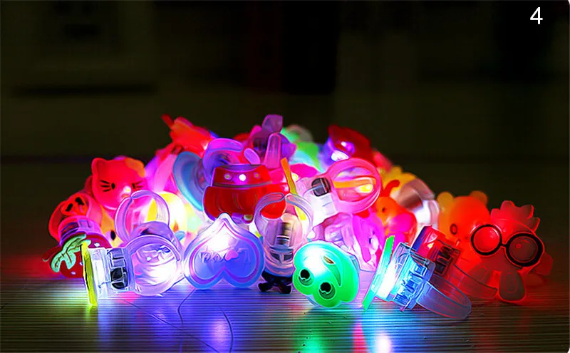5 шт. детский мультяшный светодиодный светильник, светящееся кольцо на палец, электронное кольцо на Рождество, Хэллоуин, детские забавные игрушки, подарки для детей