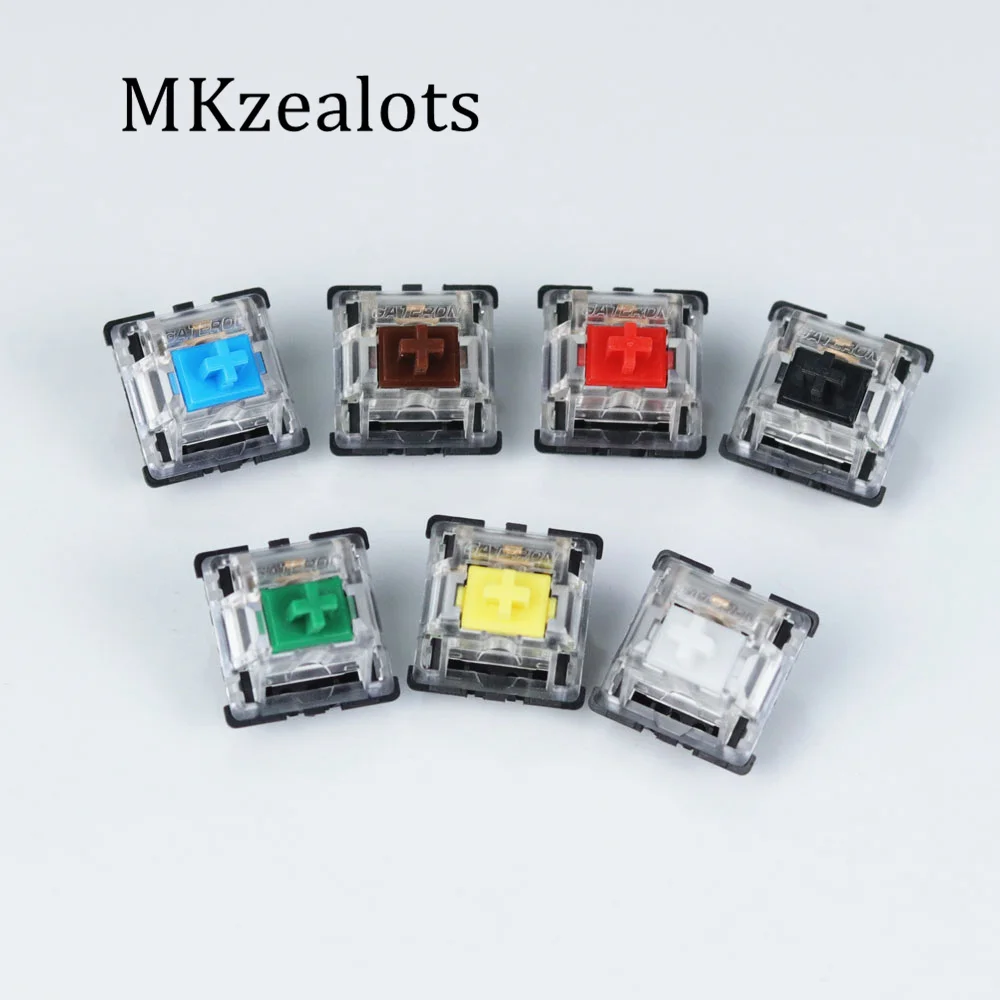 Переключатель Gateron mx 3 pin и 5 прозрачный чехол зеленые коричневые синие