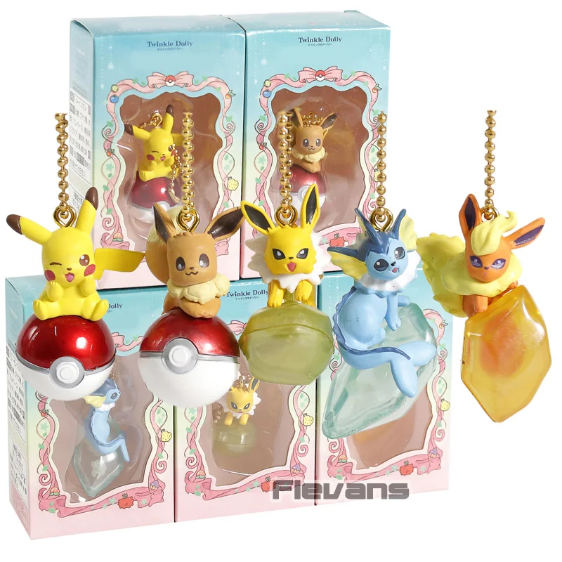 

Twinkle Dolly Monsters Center Eevee Vaporeon Jolteon Flareon PVC Figures Toys Pendants 5pcs/set