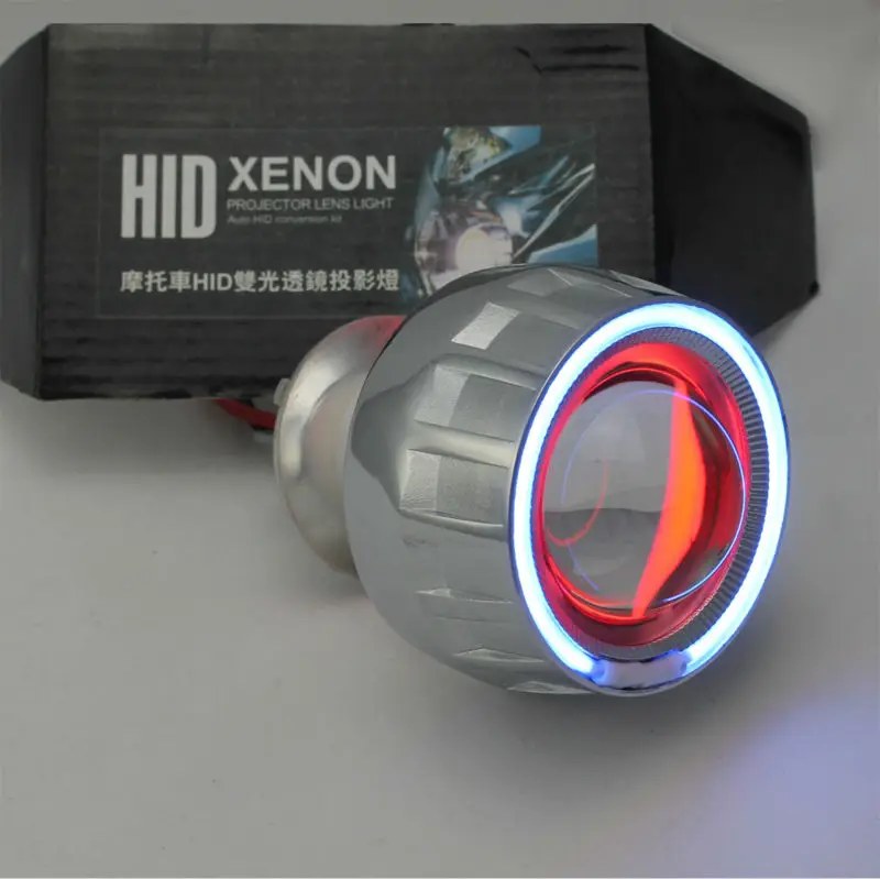 Лучшая продажа! HID Bi Xenon комплект объективов для проектора мотоцикла H7 H1 H4 Bule Angel Eye