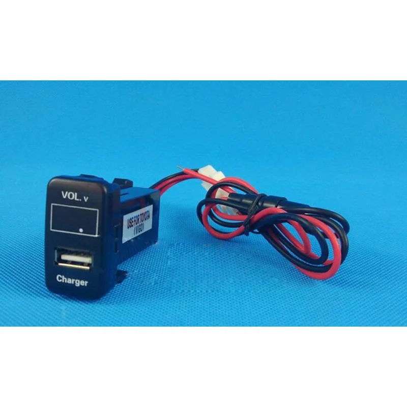 USB зарядное устройство аудио разъем напряжение выход температура в дисплее температура VOL. V TEM для Toyota PRADO 2003-2009/SEQUOIA 2008