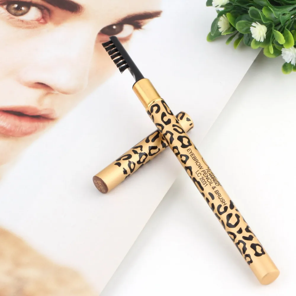 Make Up Leopard долговечная коричневая леопардовая подводка для глаз для бровей с кистью горячая Распродажа 152