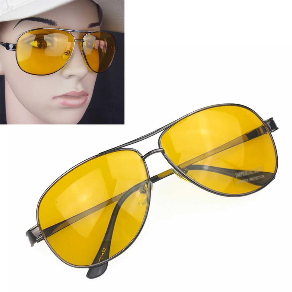Vintage Driver High Definition Night Vision Sunglasses Yellow Lens
