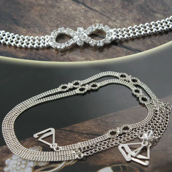 BB172 114 1pairs/lot free shipping Pair Beaded Chain Bra Straps