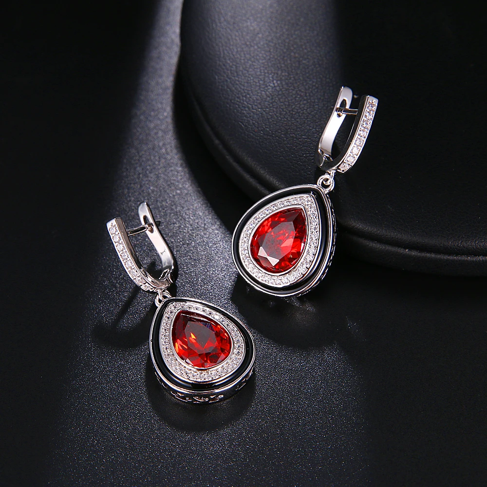 Hermosa mozambik Red Garnet Hermosa 925 серебряные ювелирные серьги из стерлингового серебра-висячие серьги 36 мм красивый подарок для женщин