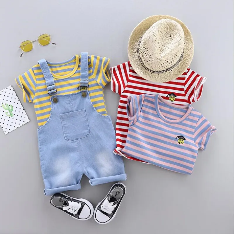 

AJLONGER 2Pcs/Set Summer Baby Boys Clothing Sets Children Sets Gentleman Kids Lovely Cartoon t-shirt+pants Infant Casual Suits