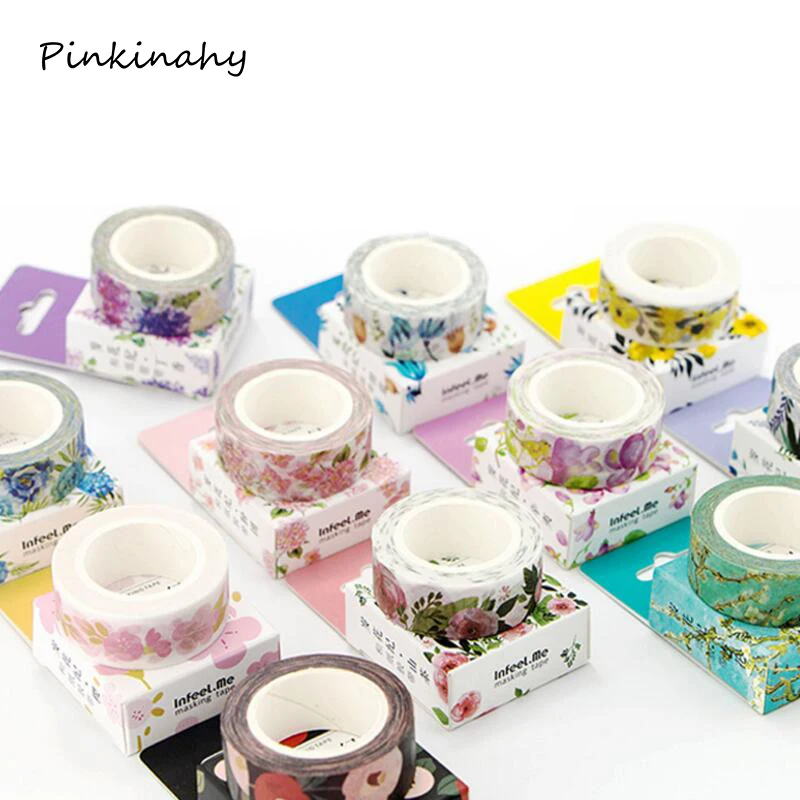 DIY Cute Kawaii Flower Masking Washi Tape Lovely Decorative Adhesive For Home Decoration Diary | Канцтовары для офиса и дома