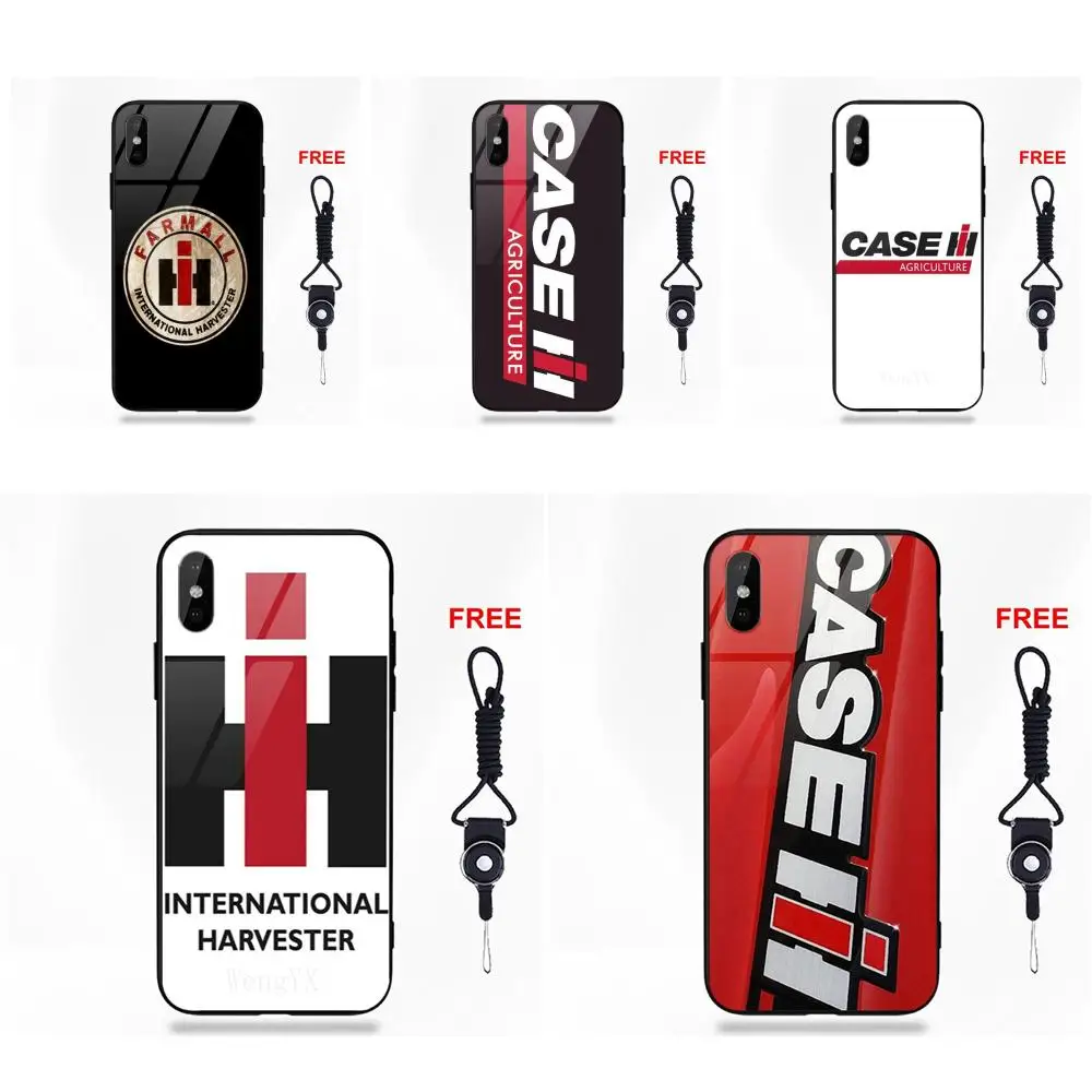 

Case Ih Tractor's Logo For Apple iPhone X XS Max XR 5 5C 5S SE 6 6S 7 8 Plus Picture Soft TPU Frame Tempered Glass Phone Case
