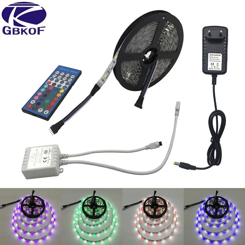 

SMD 5050 RGB LED Strip Waterproof DC 12V 5M 300LED RGBW RGBWW LED Light Strips Flexible with 3A Power Adapter and Remote Control