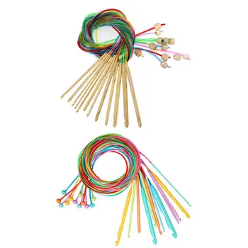 

[120cm 3.0-10.0mm] 120cm 12Pcs Afghan Tunisia Style Tube Bleached Single Pointed Bamboo Needles Crochet Hooks Crafts Yarn Tool