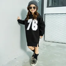 In the autumn of 2016 new girls long paragraph Sweater Hoodie sweater children letters T-shirt free shipping