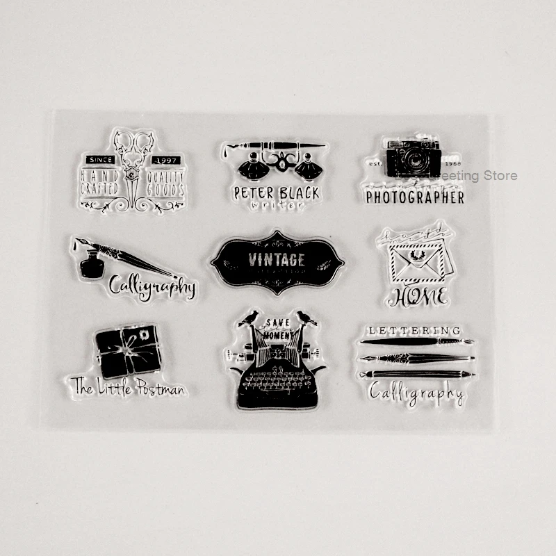 

Vintage Lettering Calligraphy Pen Stamps Scrapbooking,Bullet Journel,Card Crafting Stamps