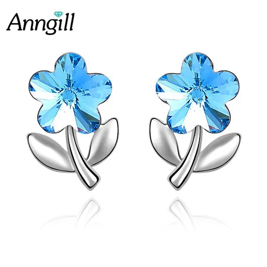 Anngill 5 цветов новинка платье с цветочным рисунком серьги для женщин кристаллами
