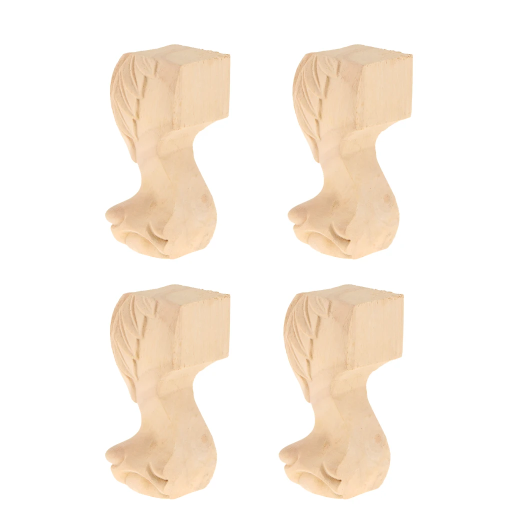 

4Pcs Solid Wood Sofa Leg Anti Slip Furniture Feet for Ottoman Couch Cabinet Cupboard 5x2inch